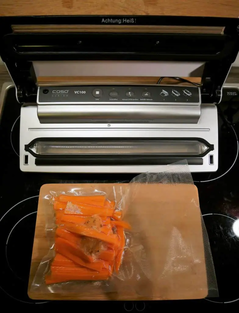 fertig vakuumierte Karotten
